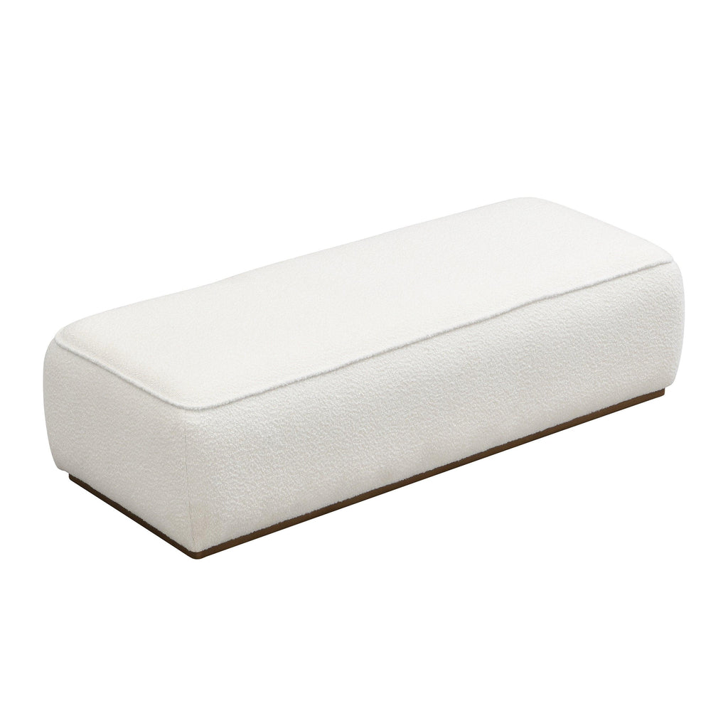 Beige Grainy Footstool for Modern or Nordic Home.