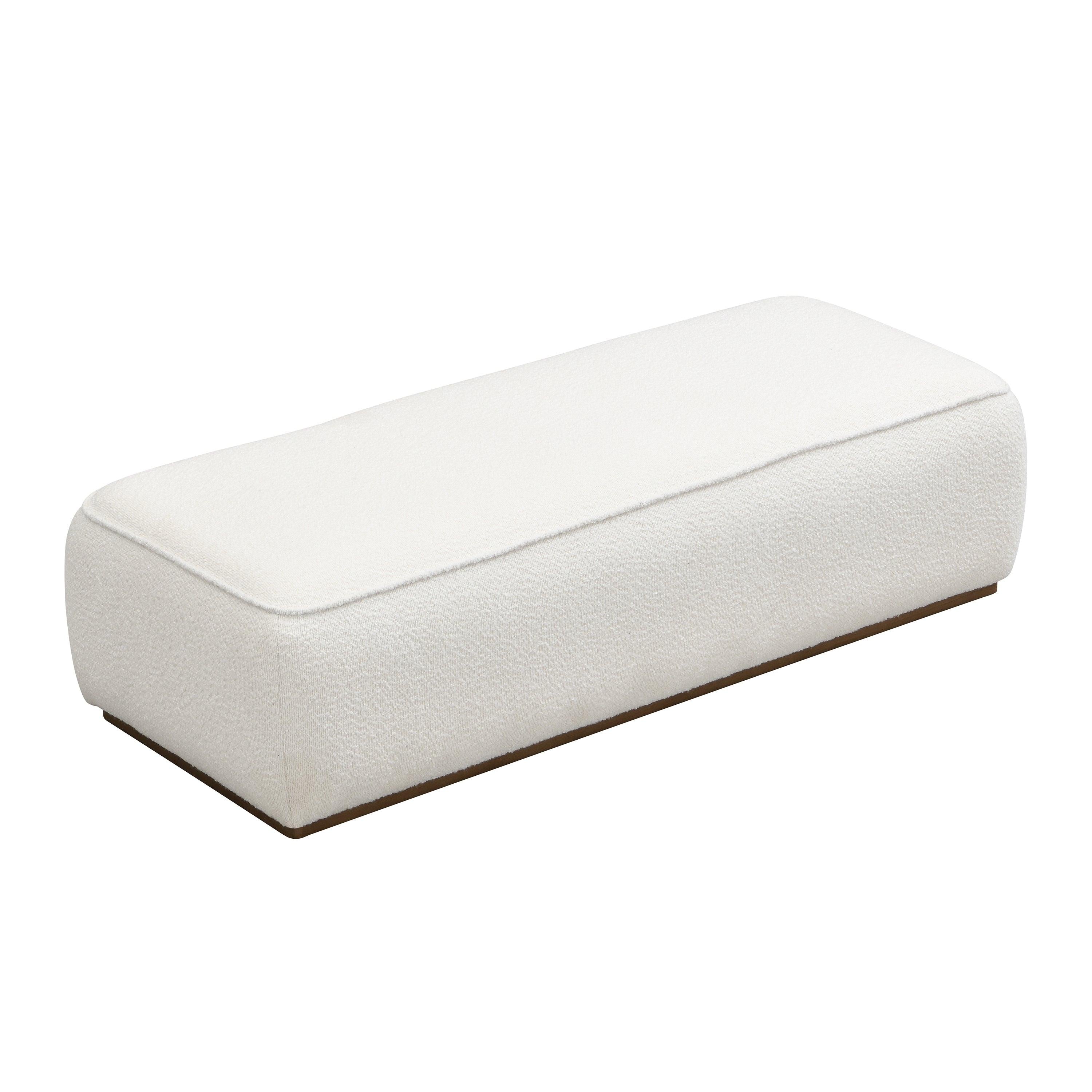 Beige Grainy Footstool for Modern or Nordic Home.