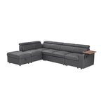 Grey Sectional Sofa with Storage Ottoman for Comfort.
