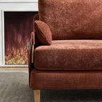 Front view of the Convertible Sofa Bed Recliner - 3-in-1 with side pocket and plush chenille fabric, perfect for stylish small spaces.