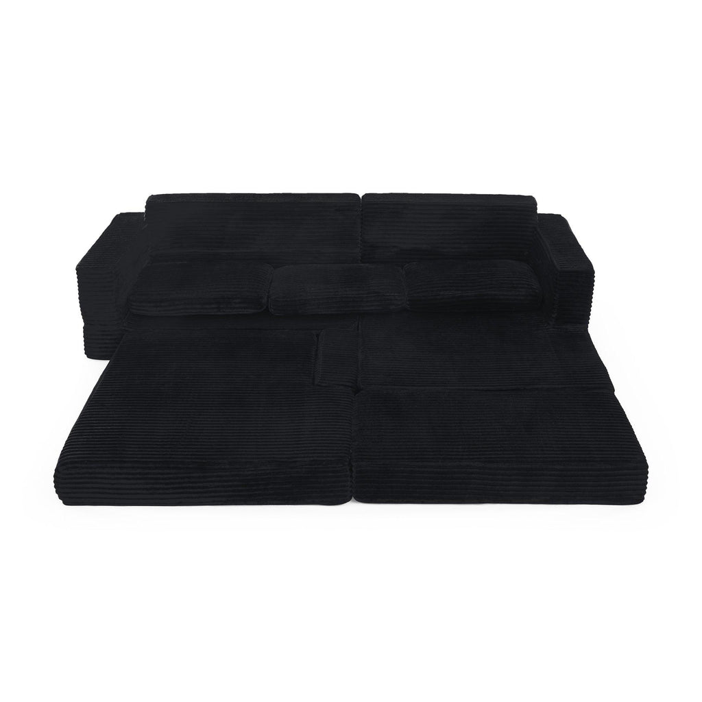 Modern Modular Sectional Sofa in Black.