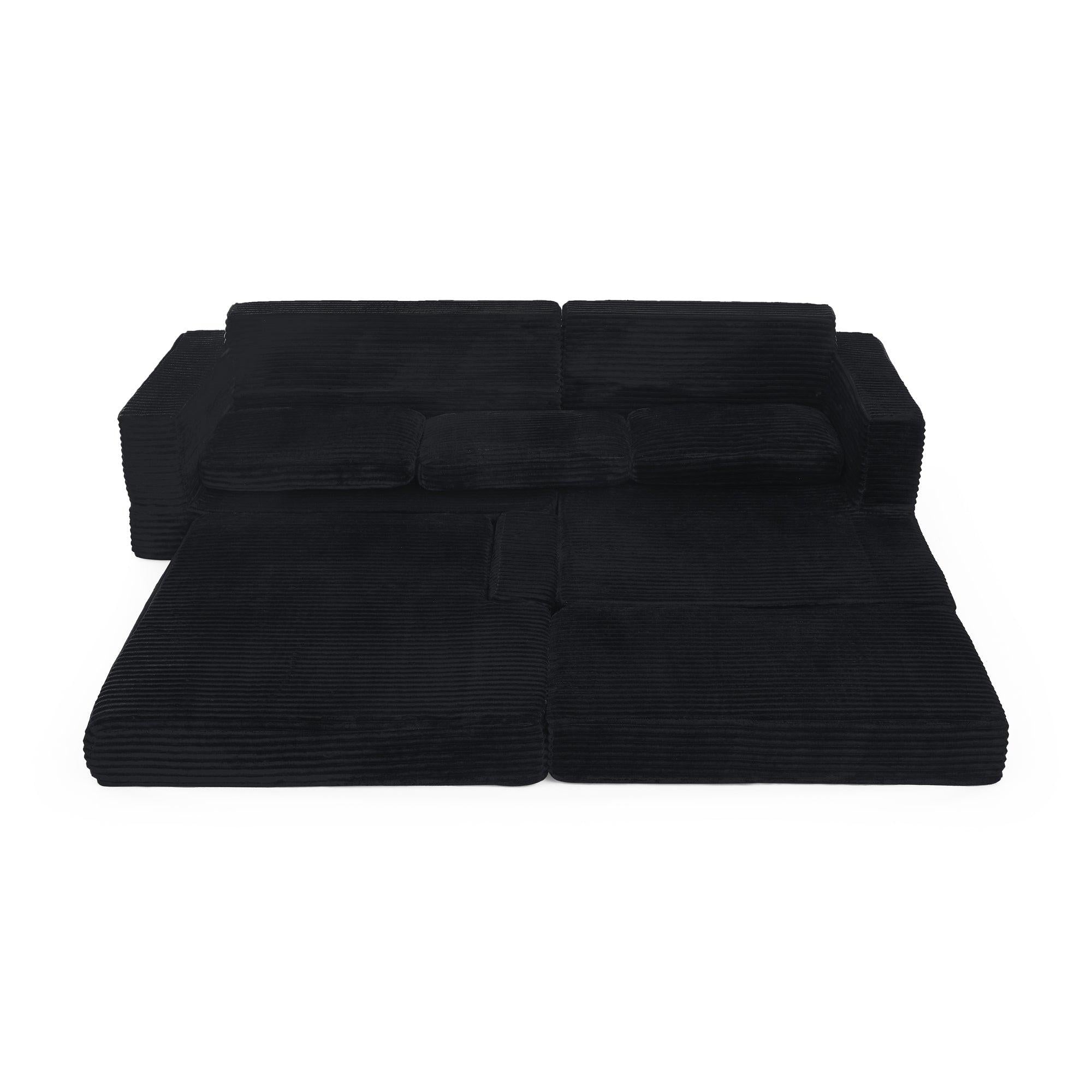 Modern Modular Sectional Sofa in Black.