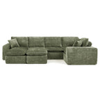 107'' Modern L-shaped Sectional Sofa with Ottomans.