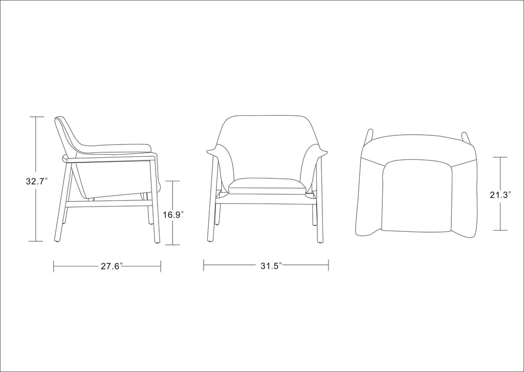 Miller Linen Weave Accent Armchair in Gray.