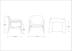 Miller Linen Weave Accent Armchair in Gray.