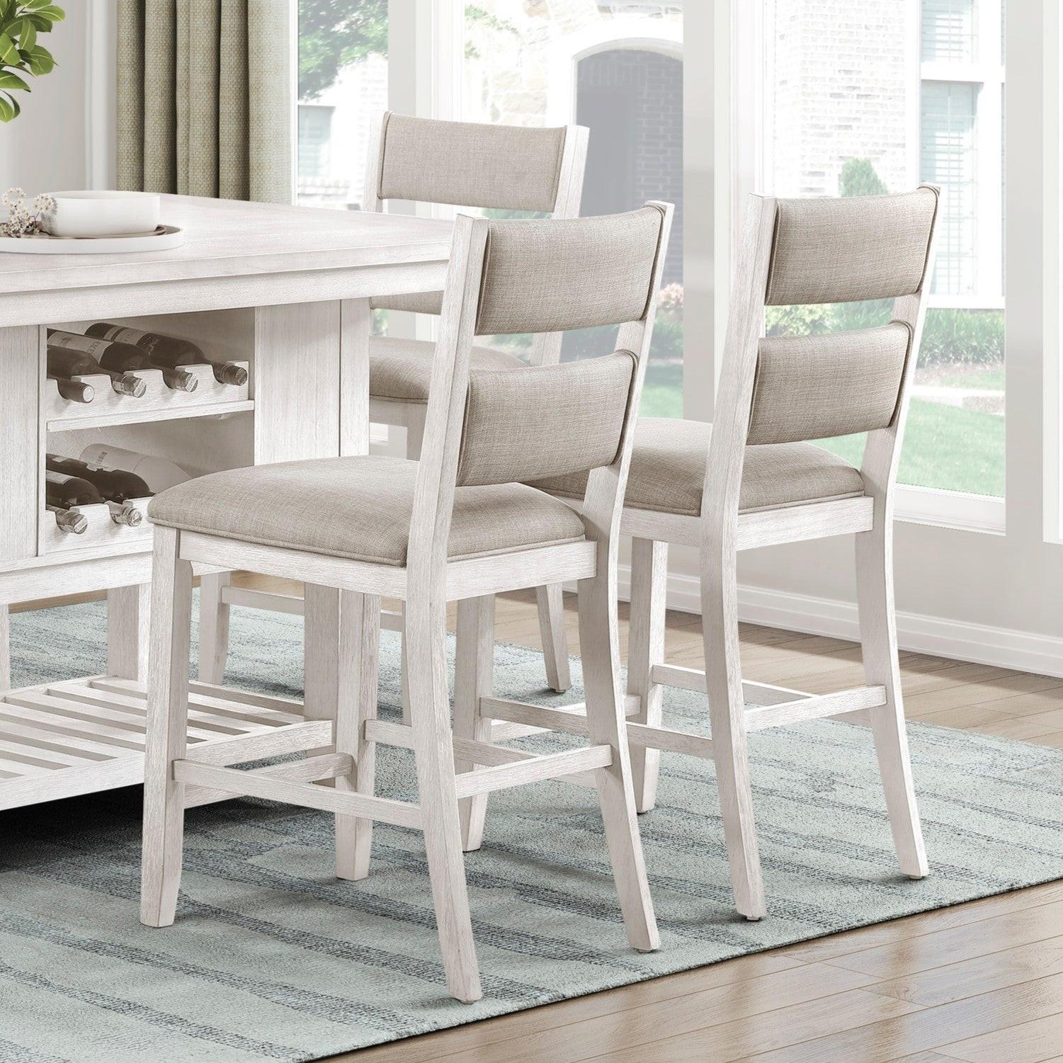 Counter Height Dining Set with Storage and 6 Chairs.