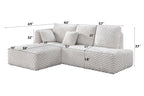 Ivory Corduroy Sectional Sofa for Cozy Living.