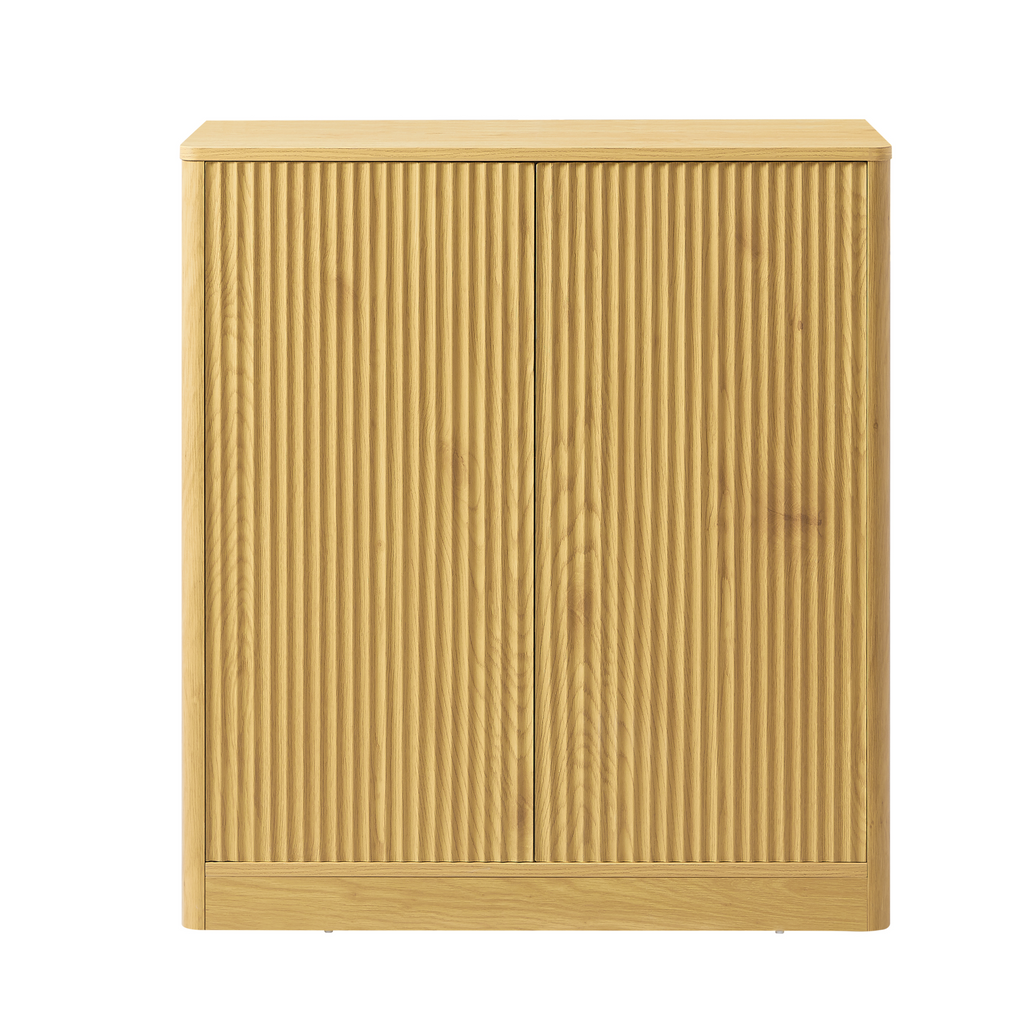 Modern Wavy Sideboard Cabinet with Curved Design.