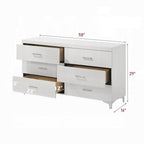 White 6-Drawer Dresser – Modern Bedroom Storage.