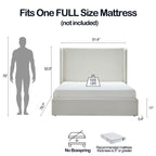 Carmen Upholstered Wingback Bed Frame - Full Size Easy Assembly.