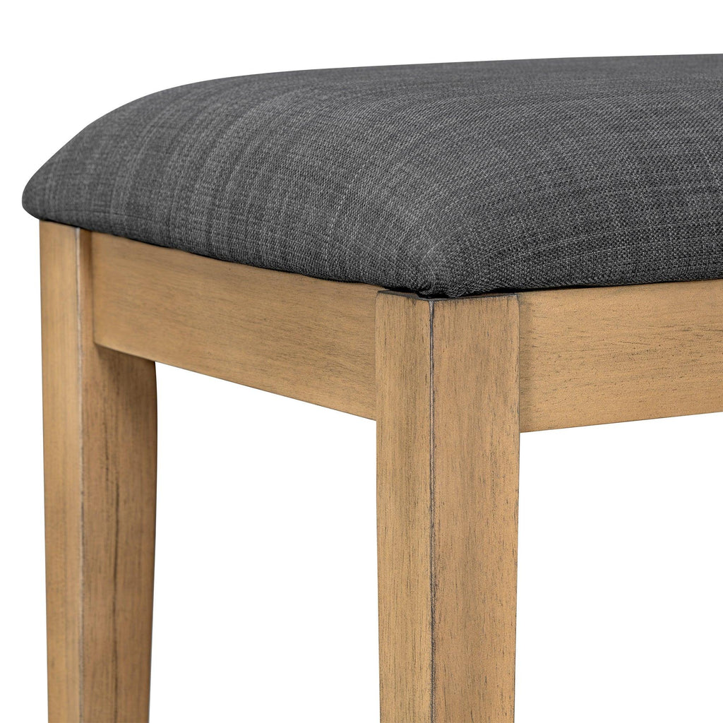 Extendable Wood Dining Table Set for 6 with Bench & Chairs.