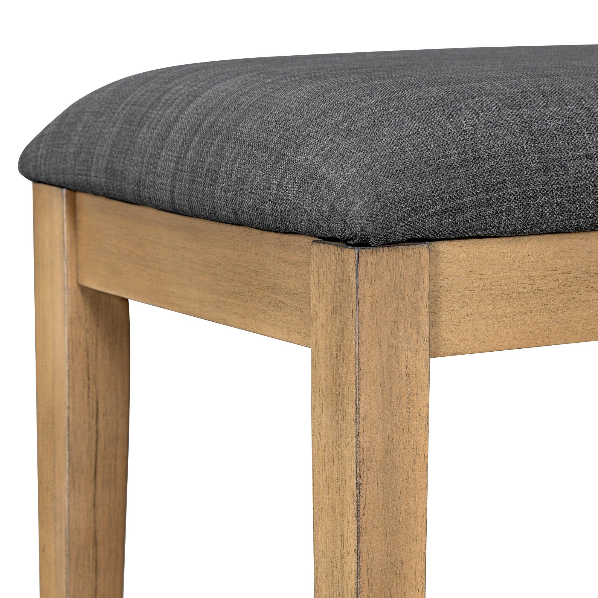 Extendable Wood Dining Table Set for 6 with Bench & Chairs.