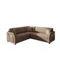 85.1' L-Shaped Pull-Out Sofa Bed with USB Port.