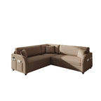 85.1' L-Shaped Pull-Out Sofa Bed with USB Port.