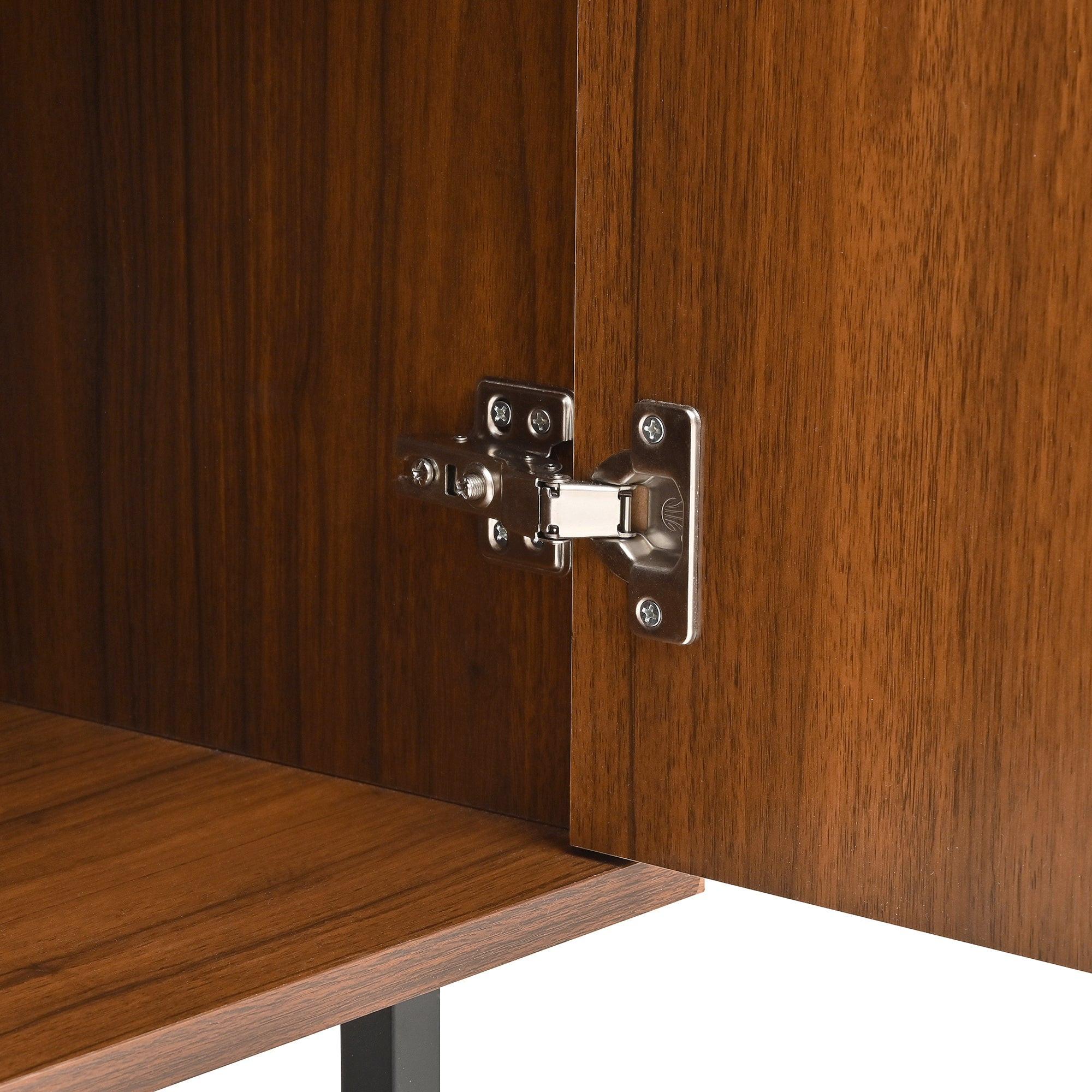 Wood Sideboard with Wave Design & Storage