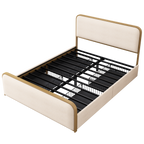 Modern Metal Bed Frame Queen Size with 4 Storage Drawers.