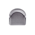 Top-down view of Modern Grey Dining Chair with Metal Base displaying wide cushioned seat and curved backrest for ergonomic support.