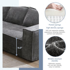 Modular Chenille Sectional Sofa, 6-Seater L-Shaped Set.