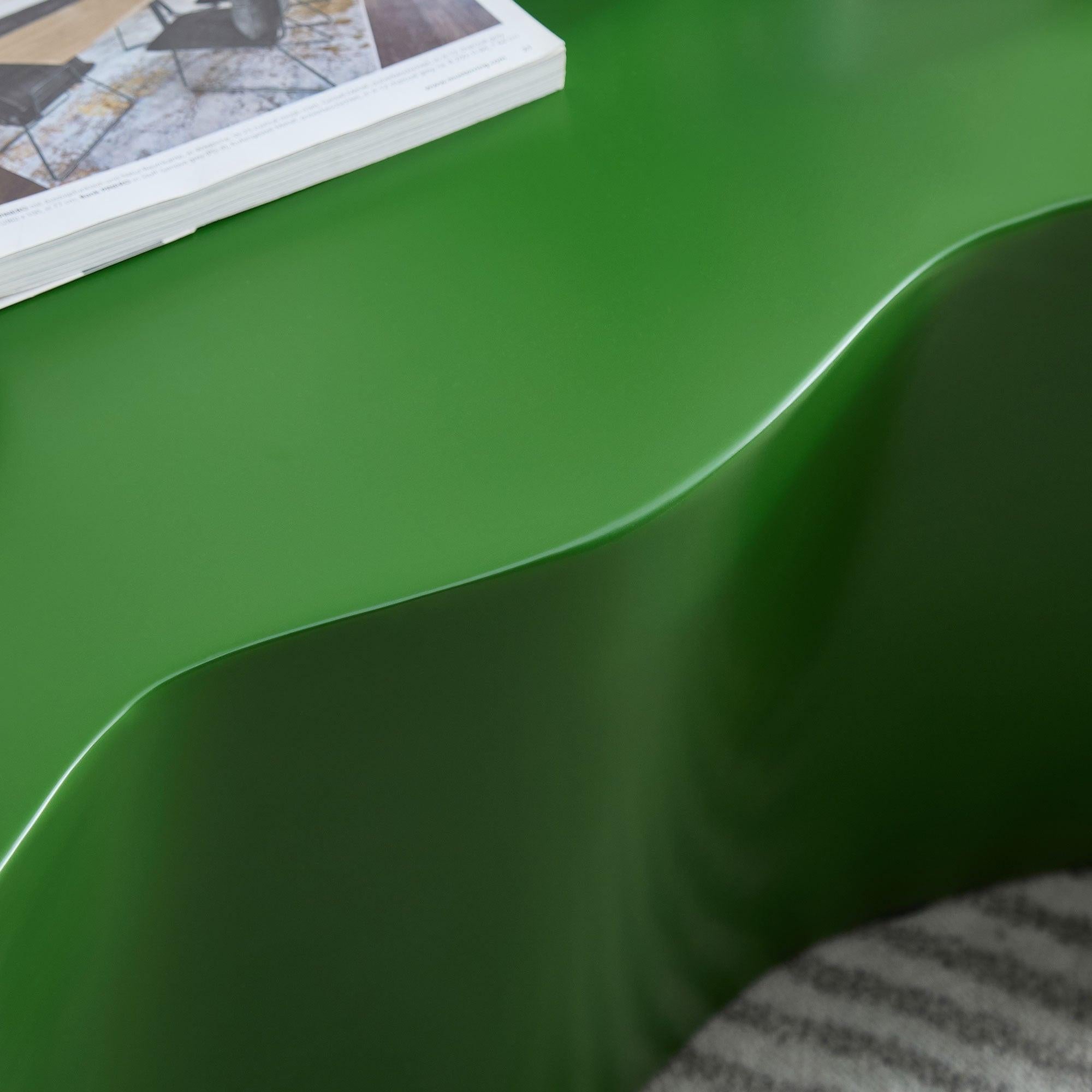 50 Inch Green Fiberglass Coffee Table for Living Room.