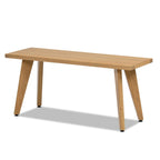 Capri 41.5' Solid Red Oak Wood Bench, Natural Brown Red Oak.