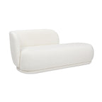 Aire 75' Modern Chaise Lounge in White Boucle.