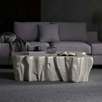 Sturdy Unique Shape Coffee Table - Beige Fiberglass Design.