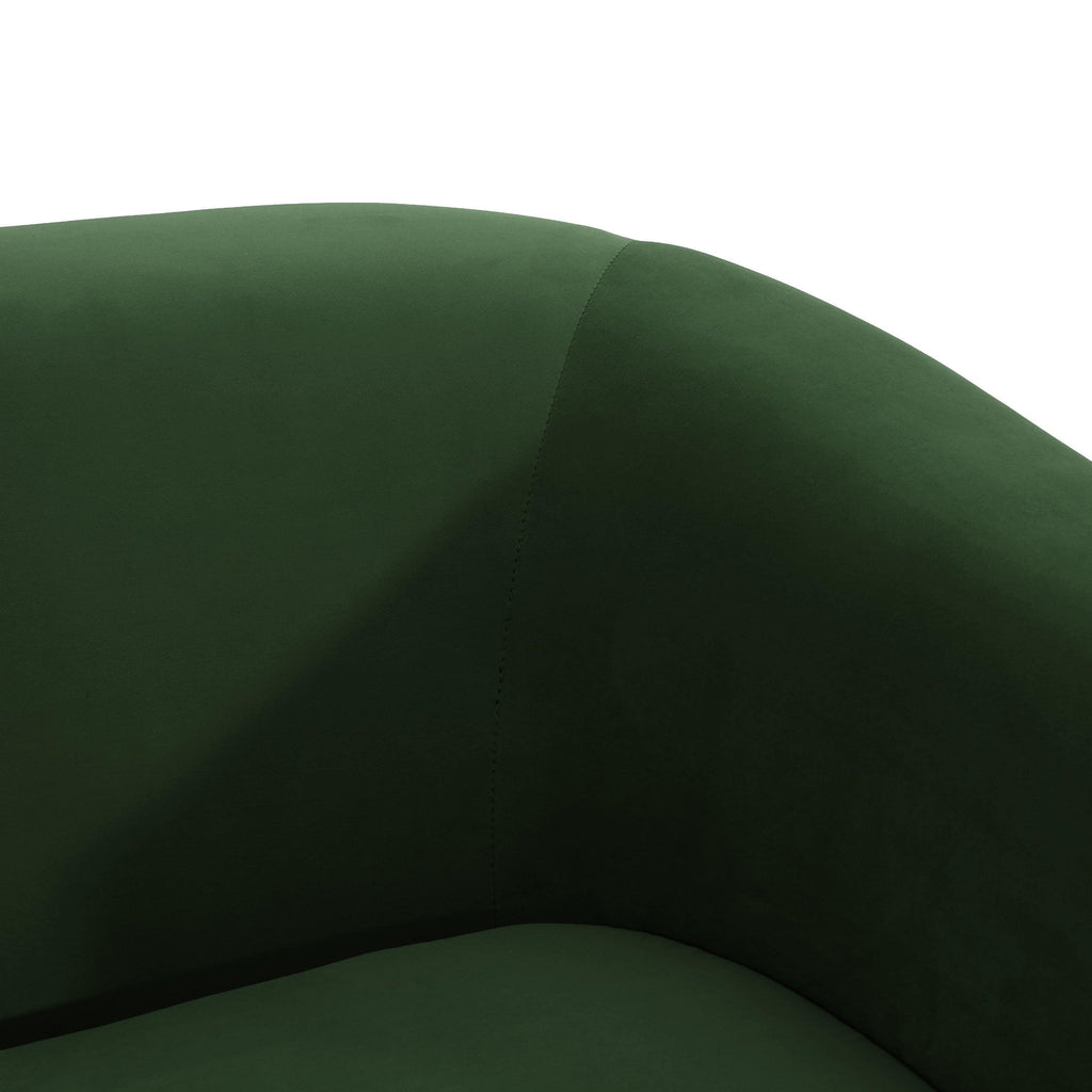 Retro Green Velvet Loveseat with Modern Design.