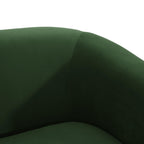 Retro Green Velvet Loveseat with Modern Design.
