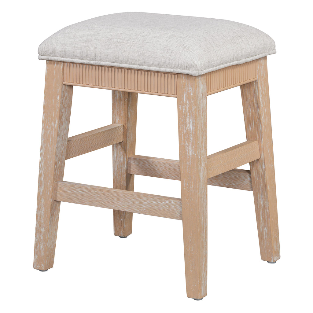 TREXM 4-Piece Dining Table Set for 3, Retro Kitchen Table and Chairs Set with 3 Storage Drawers, Ideal for Small Spaces (Natural)