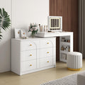 Vanity Desk with Mirror and Lights - Flip-Top Makeup Table.