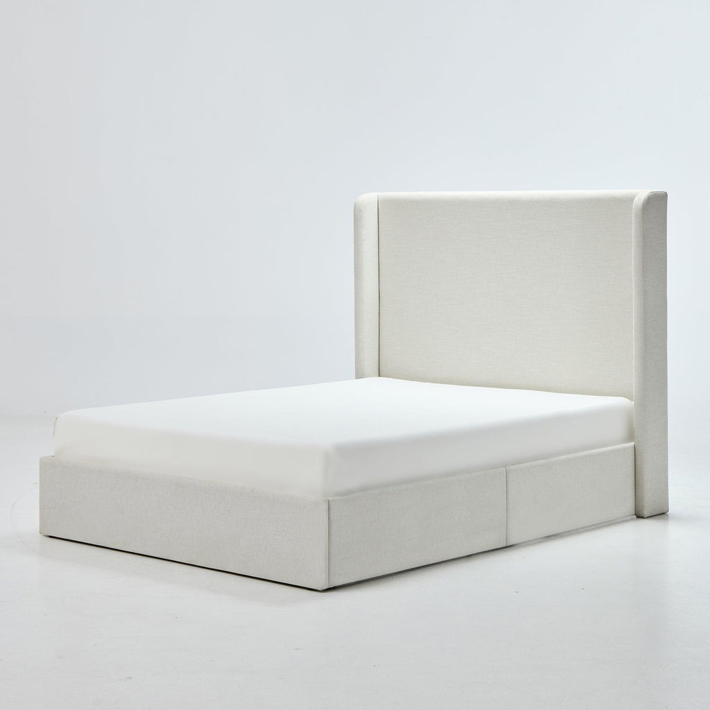 Carmen Upholstered Wingback Bed Frame - Full Size Easy Assembly.