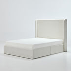 Carmen Upholstered Wingback Bed Frame - Full Size Easy Assembly.