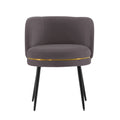Kaya Wood Velvet Dining Chair in Gray