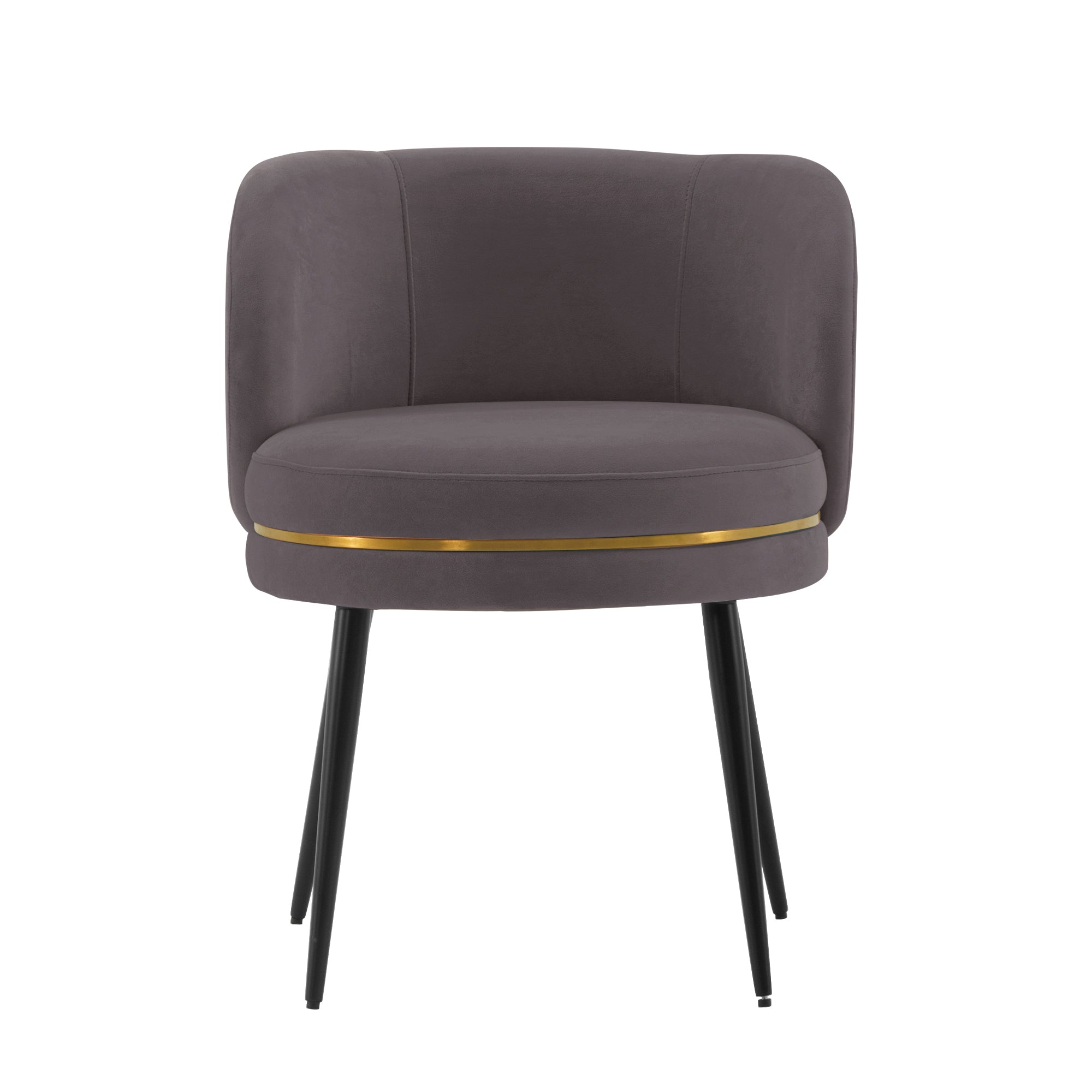 Kaya Wood Velvet Dining Chair in Gray