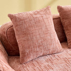 Pink Chenille L-Shaped Sofa Perfect for Living Room.