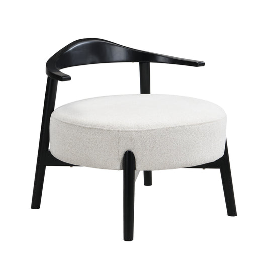 Upholstered Accent Chair, Modern Living Room Chairs, Reading Armchair for Sunroom Bedroom, Beige, Supports 300lbs