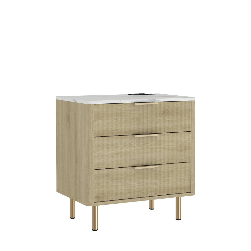 Smart Nightstand with Charging Station and Night Light.
