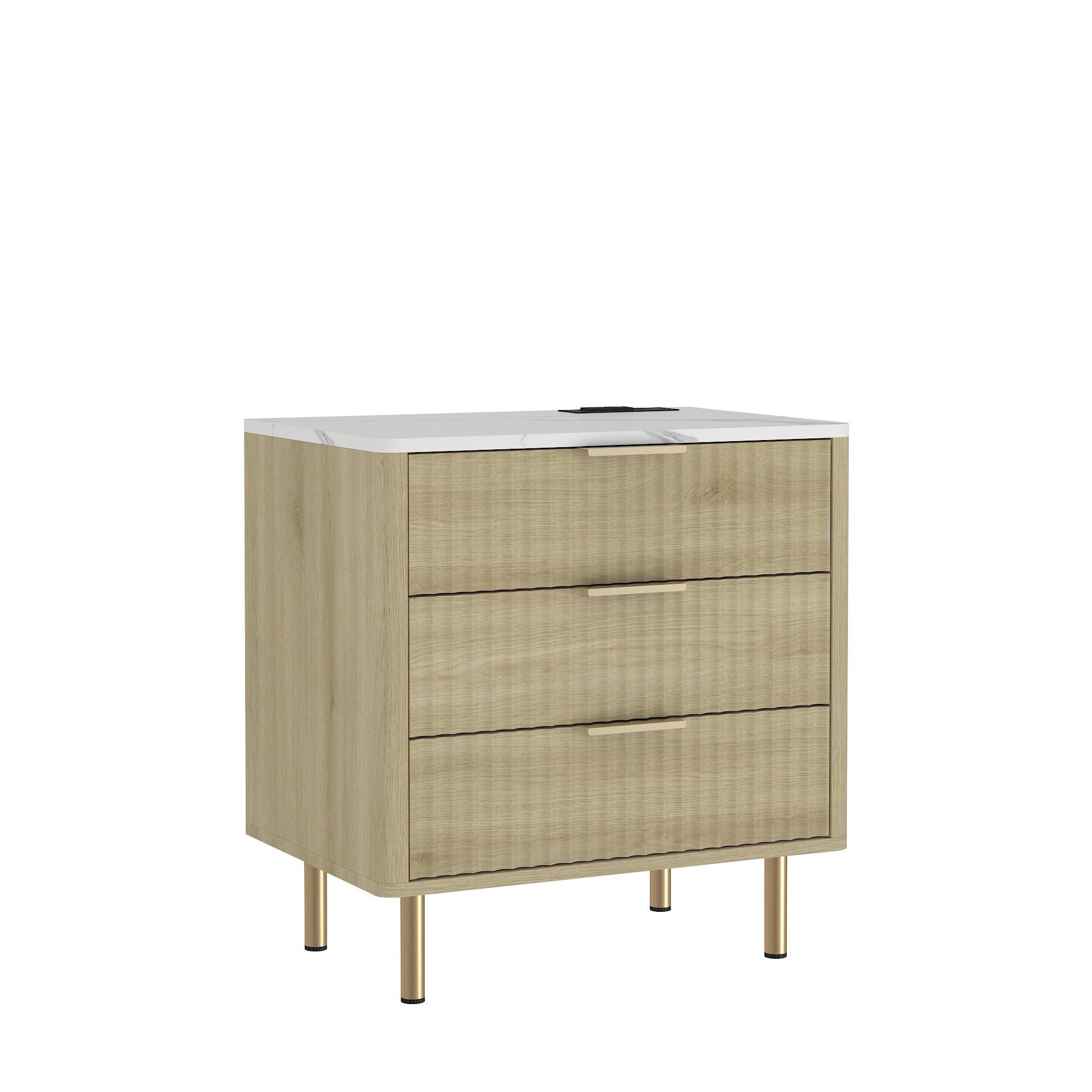Smart Nightstand with Charging Station and Night Light.