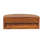 Solid Wood Nightstand with Ring Pull in Modern Style.
