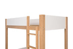 Twin Over Twin Bunk Bed with Ladder, White Finish.