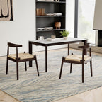 Mid-Century Modern Dining Chairs Set of 2 with Oak Frame.