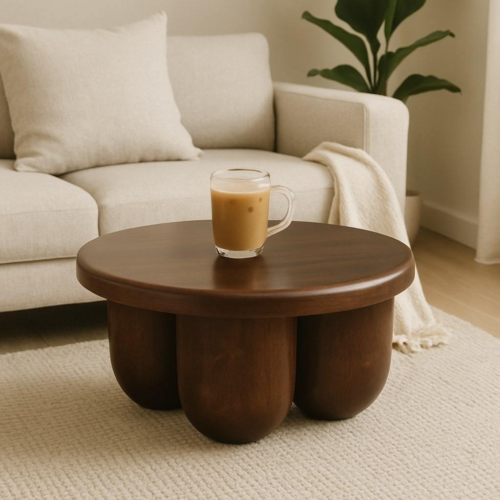 Solid Wood Clara Sculpted Coffee Table.