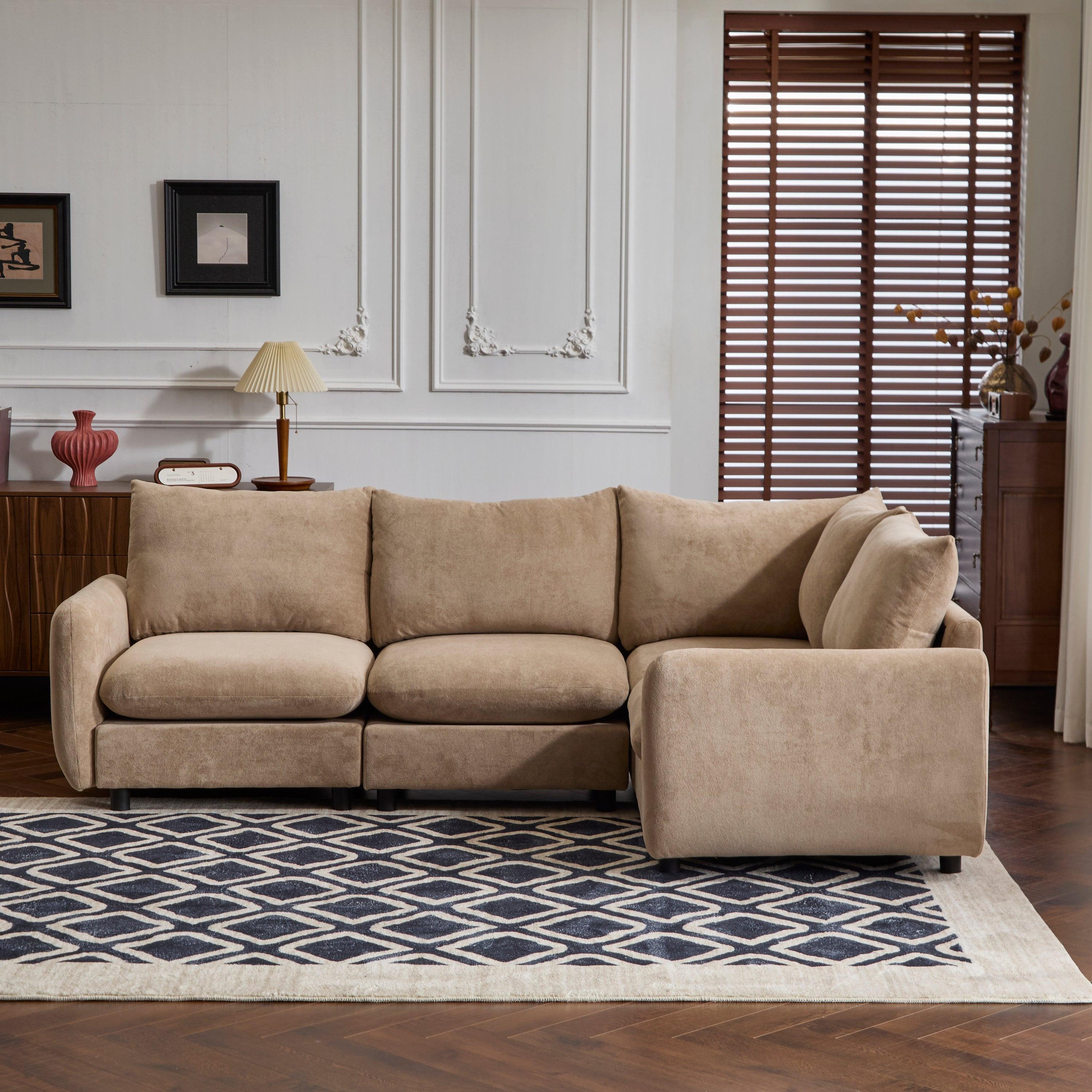 L Shaped Modular Sectional Sofa - Nomad 4-Piece Couch.