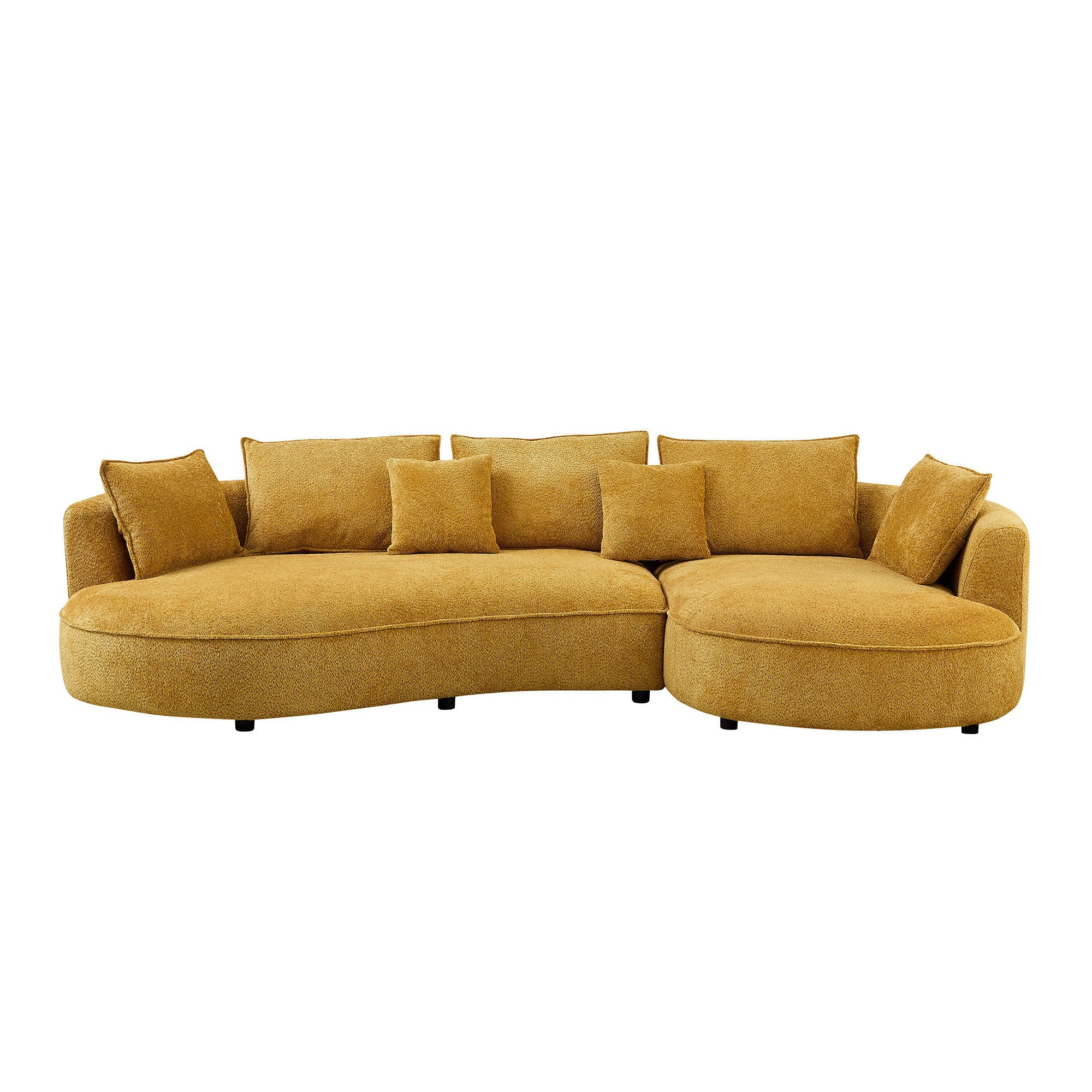 Oversized 5-Seater Boucle Sectional Sofa with Right Facing Chaise