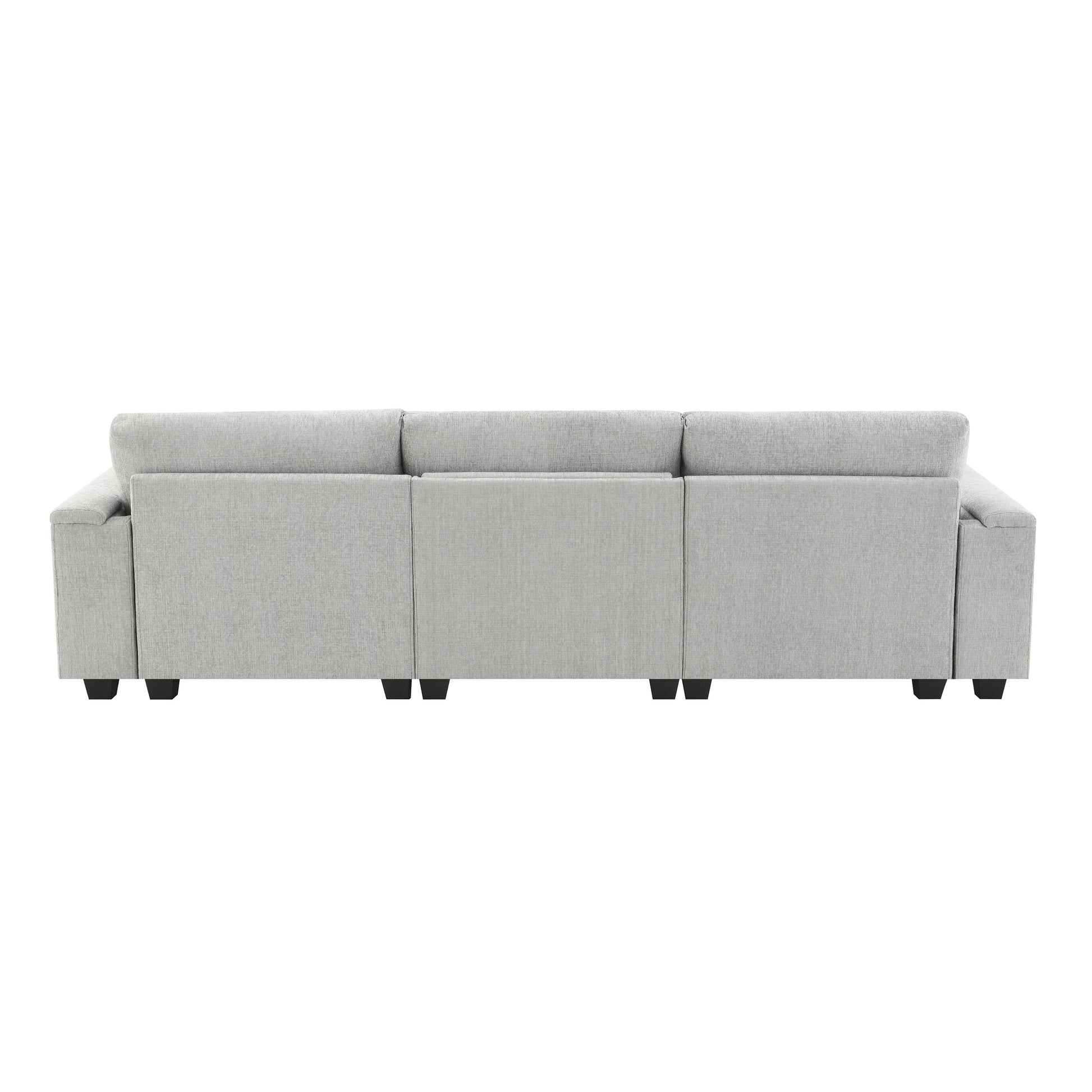 96*35''Chenille Sectional Sofa with Bluetooth Speaker,Comfy Cloud Couch Set with Drop Down Table,Cup Holders,USB Charger,Storage Armrest,Wide Seat Sofa for Living Room,Apartment,Office,3 Colors