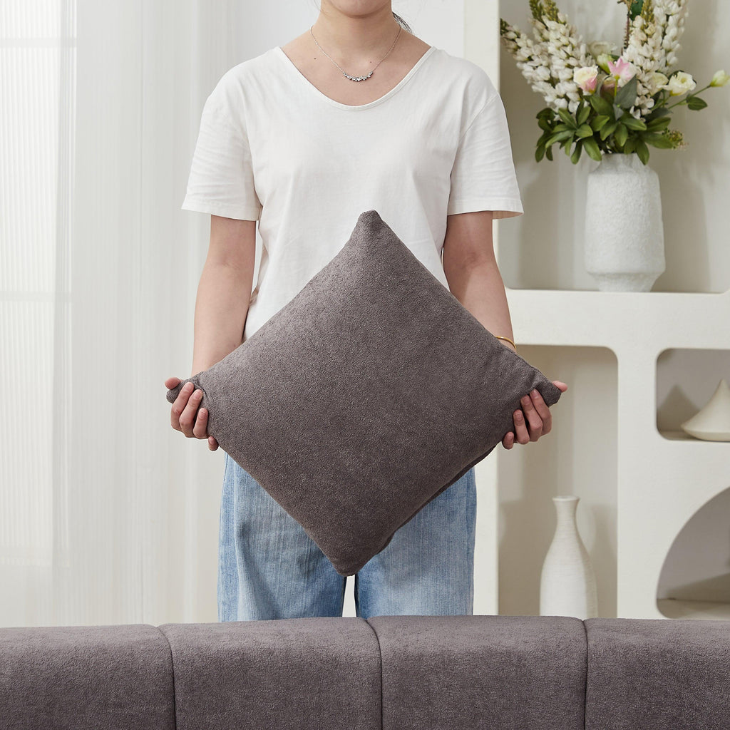Modular Chenille Sofa Sectional with 2 Pillows.