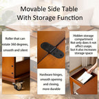 Bamboo Folding Edge Table with Movable Storage.
