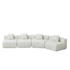 Curved Sectional Sofa with 4 Pillows for Stylish Seating.