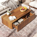 Mid Century Coffee Table with Storage and Unique Design.