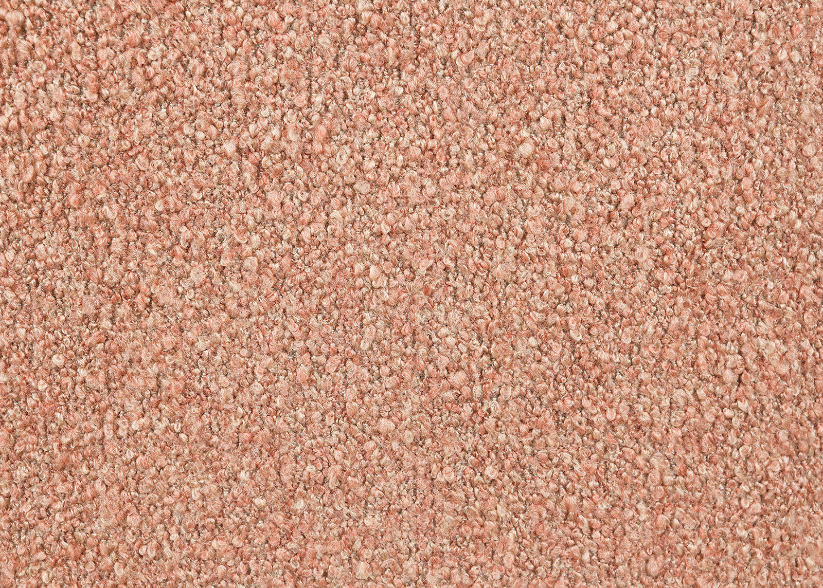 Close-up of pink boucle fabric texture used on the modern accent chair, showcasing its soft and durable weave.